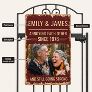 Annoying Each Other Since Custom Year Couple Photo Metal Sign