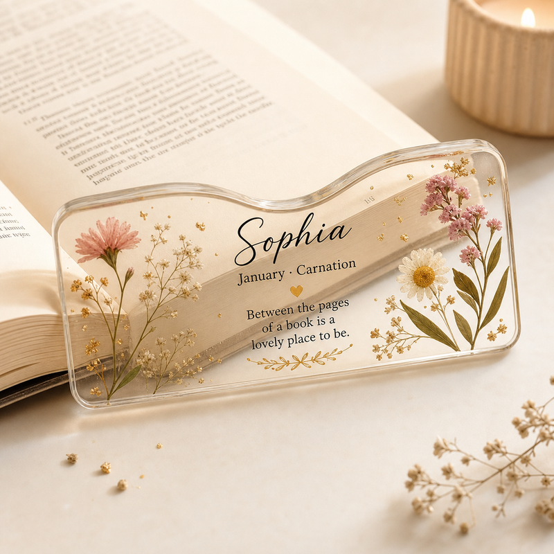 Personalized Birth Flower Book Page Holder - Shopify first image