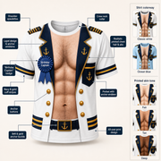 Birthday Captain Faux Sailor Uniform Tee – Funny All-Over Print