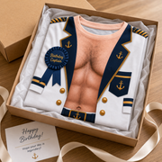 Birthday Captain Faux Sailor Uniform Tee – Funny All-Over Print