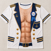 Birthday Captain Faux Sailor Uniform Tee – Funny All-Over Print