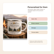 Personalized Couple Adventure Enamel Mug
