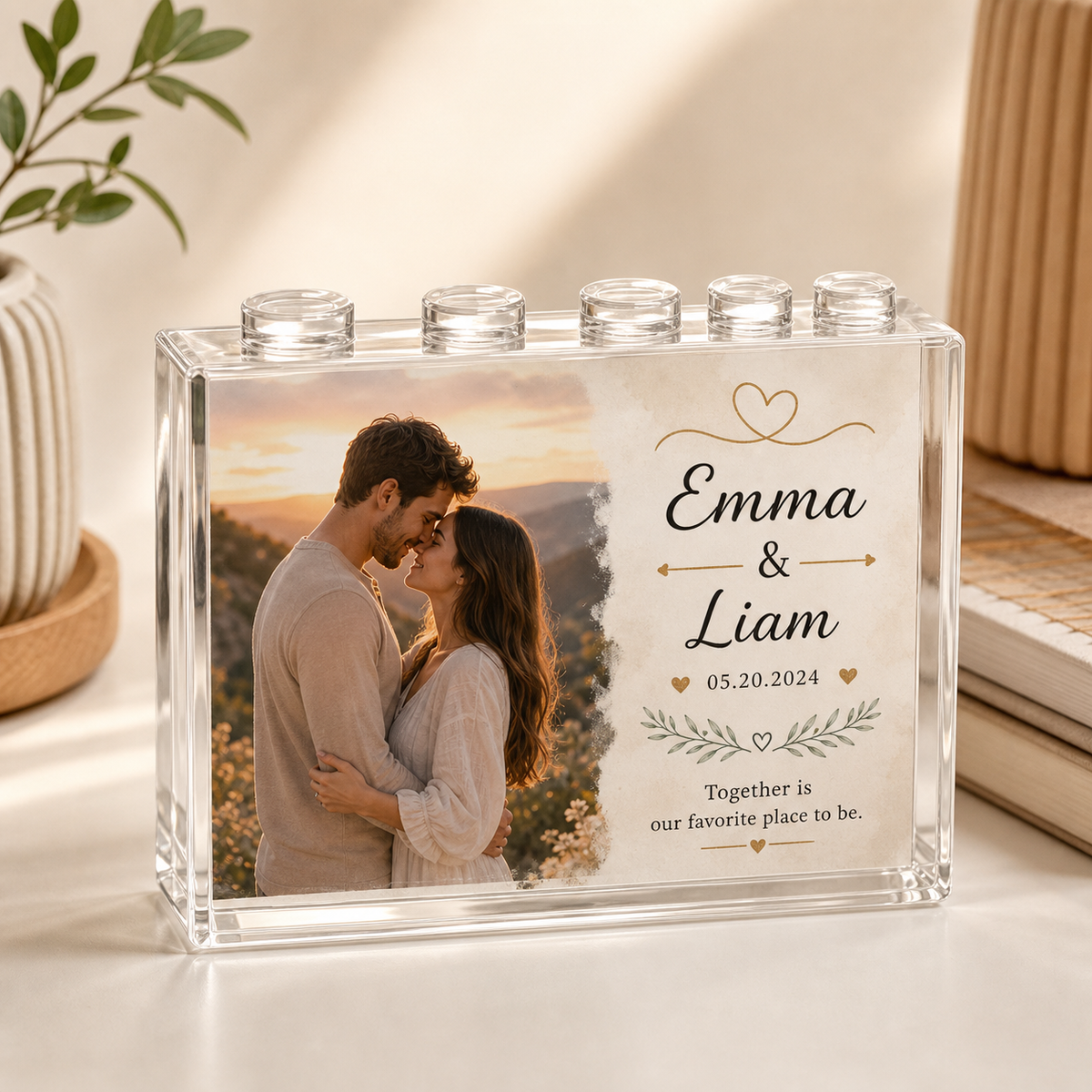 Custom Couple Photo Building Brick