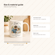 Custom Watercolor Dad Photo Mug