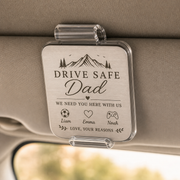 Dad Drive Safe Photo Car Visor Clip
