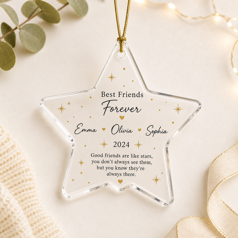 Personalized Friendship Star Acrylic Ornament - Shopify first image