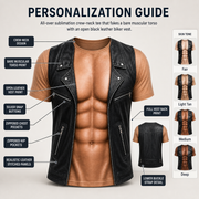 Instant Six-Pack Biker Vest Funny Muscle Print T-Shirt