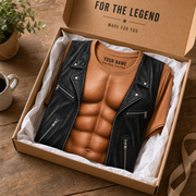 Instant Six-Pack Biker Vest Funny Muscle Print T-Shirt