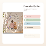 Personalized Girl & Dog Moon Suncatcher
