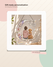 Personalized Girl & Dog Moon Suncatcher