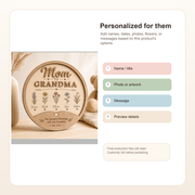 Personalized Mom to Grandma Wooden Plaque