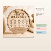 Personalized Mom to Grandma Wooden Plaque