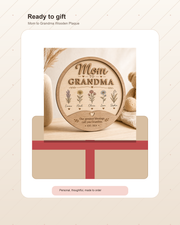 Personalized Mom to Grandma Wooden Plaque