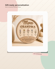 Personalized Mom to Grandma Wooden Plaque