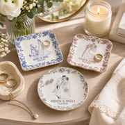 Your Photo as a Pencil Sketch Personalized Wedding Ring Dish