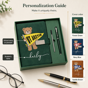 Personalized Notebook & Pen Gift Set with School Pennant Bear