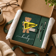 Personalized Notebook & Pen Gift Set with School Pennant Bear