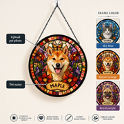 Your Pet in Stained Glass – Custom Portrait Suncatcher with Name