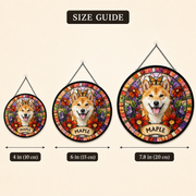 Your Pet in Stained Glass – Custom Portrait Suncatcher with Name