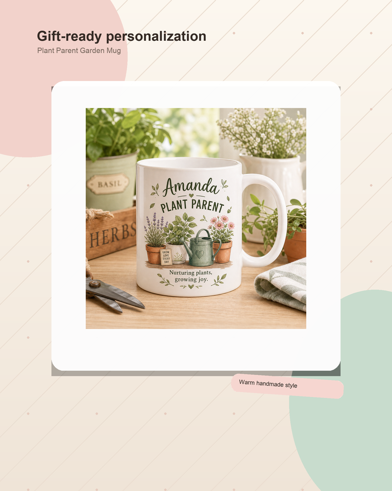 Personalized Plant Parent Garden Mug - Gallery and ad lifestyle