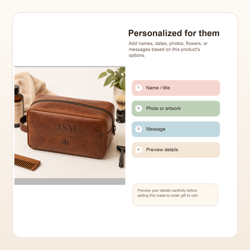 Personalized Vintage Monogram Toiletry Bag - Show personalization result