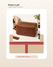 Personalized Vintage Monogram Toiletry Bag