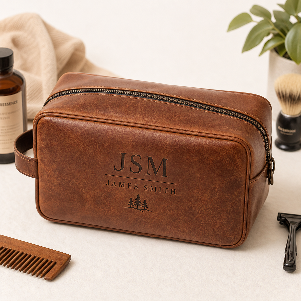 Personalized Vintage Monogram Toiletry Bag