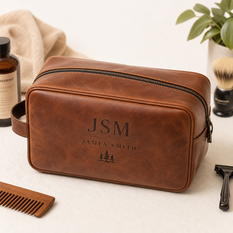 Personalized Vintage Monogram Toiletry Bag - Shopify first image