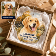 Personalized Watercolor Pet Memorial Car Ornament from Photo