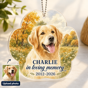 Personalized Watercolor Pet Memorial Car Ornament from Photo