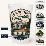 Welcome to Our Campsite Personalized Camping Party Cup