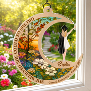 Believed She Could Graduation Suncatcher Ornament with Name & Class Year