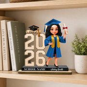Personalized Class Year Graduation Plaque with Graduate Figure & Name