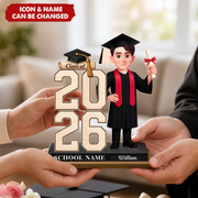 Personalized Class Year Graduation Plaque with Graduate Figure & Name