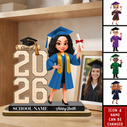 Personalized Class Year Graduation Plaque with Graduate Figure & Name