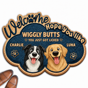 Hope You Like Wiggly Butts Personalized Dog Welcome Doormat
