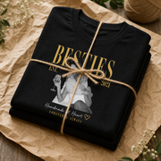 Custom Photo Besties T-Shirt with Names & Est. Year
