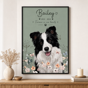 Forever in Our Hearts Pet Memorial Portrait Poster with Photo & Name