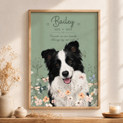 Forever in Our Hearts Pet Memorial Portrait Poster with Photo & Name