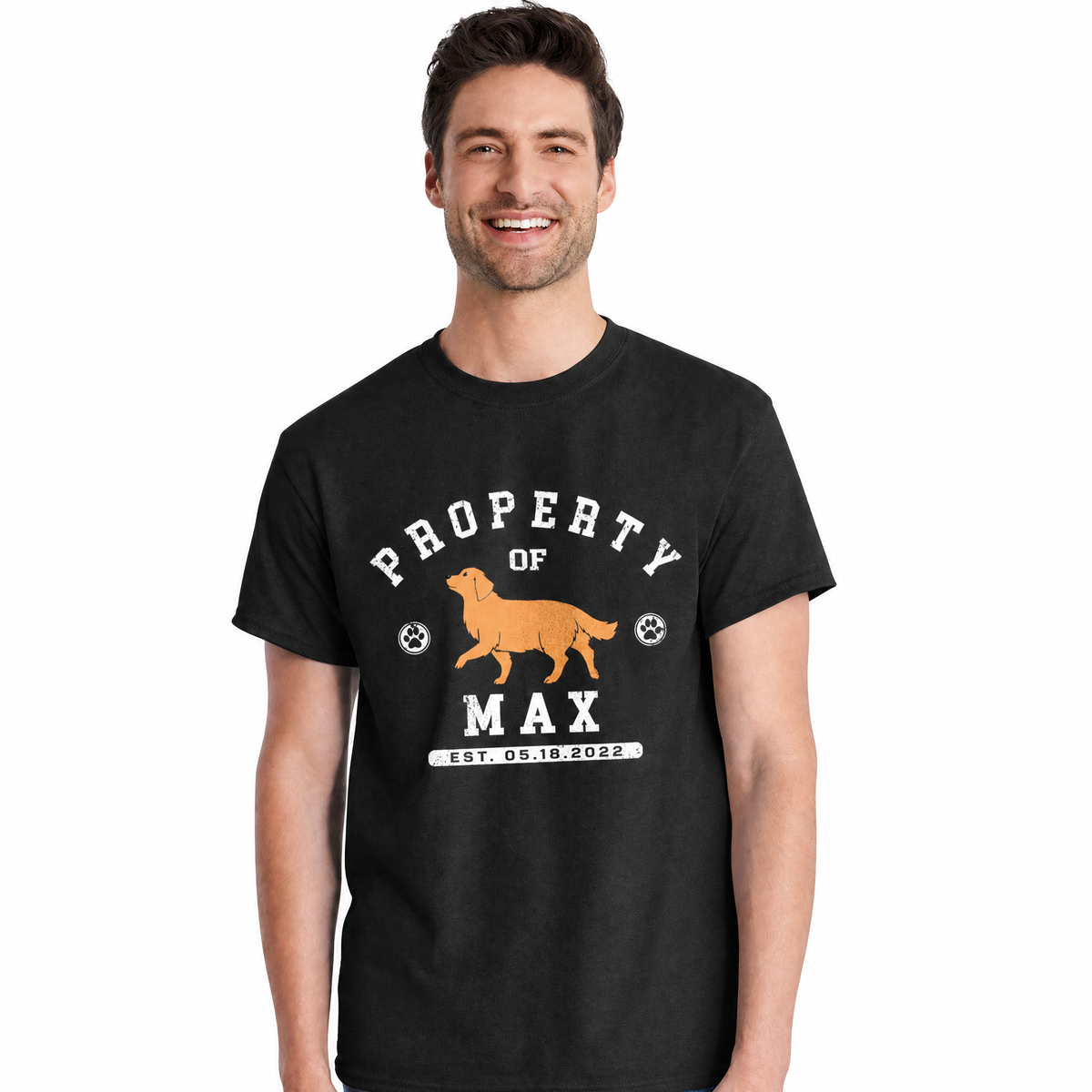 Property Of personalized dog t-shirt with custom dog portrait, name, and established year - gallery view 2