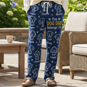 Personalized Dog Dad Fleece Pajama Pants with Pet Names