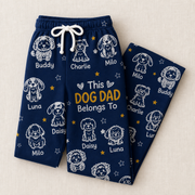 Personalized Dog Dad Fleece Pajama Pants with Pet Names