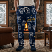 Personalized Dog Dad Fleece Pajama Pants with Pet Names