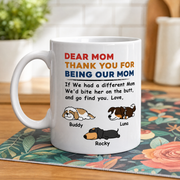 Thank You for Being My Son Funny Personalized Dog Mug
