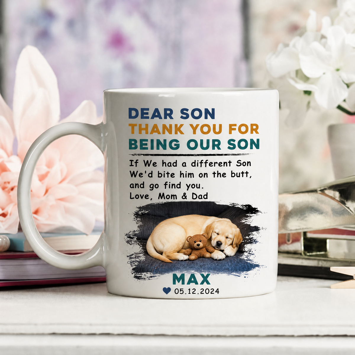 Thank You for Being My Son funny personalized dog mug with pet name - gallery view 2
